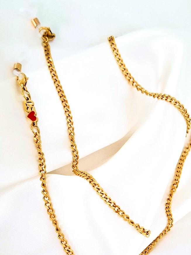 Heart of ’25 χρυσή αλυσίδα γυαλιών