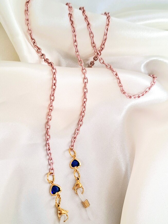 Sade ροζ χρυσή αλυσίδα γυαλιών